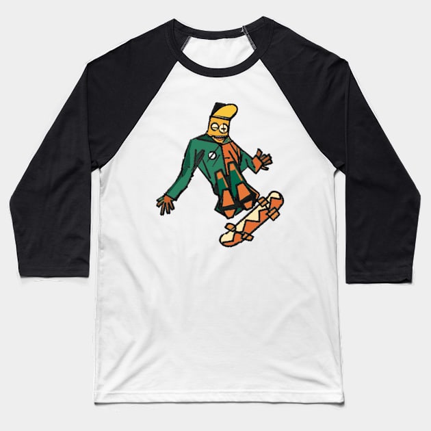 Skate Kid Baseball T-Shirt by Nigh-designs